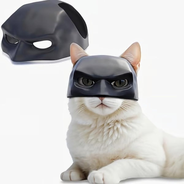 🎭🐱Black Bat Cat Mask – Handmade Superhero Cosplay for Indoor Cats