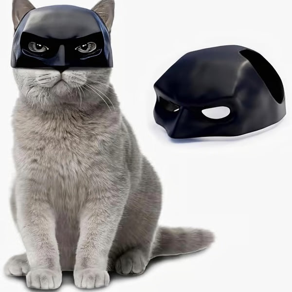🎭🐱Black Bat Cat Mask – Handmade Superhero Cosplay for Indoor Cats