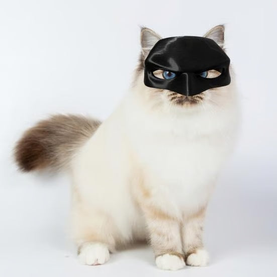 🎭🐱Black Bat Cat Mask – Handmade Superhero Cosplay for Indoor Cats