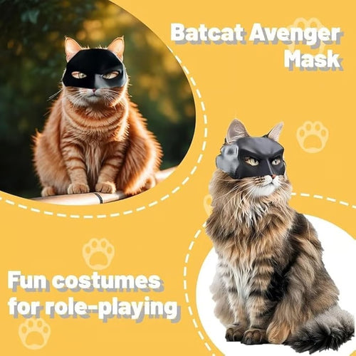 🎭🐱Black Bat Cat Mask – Handmade Superhero Cosplay for Indoor Cats