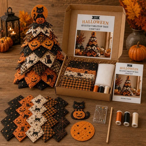 🔥Last Day 49% OFF - 🎃 DIY Halloween Quilted Fabric Tree Kit