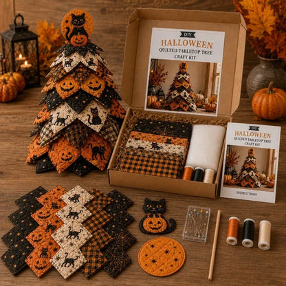 🔥Last Day 49% OFF - 🎃 DIY Halloween Quilted Fabric Tree Kit
