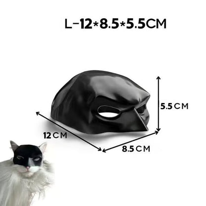 🎭🐱Black Bat Cat Mask – Handmade Superhero Cosplay for Indoor Cats
