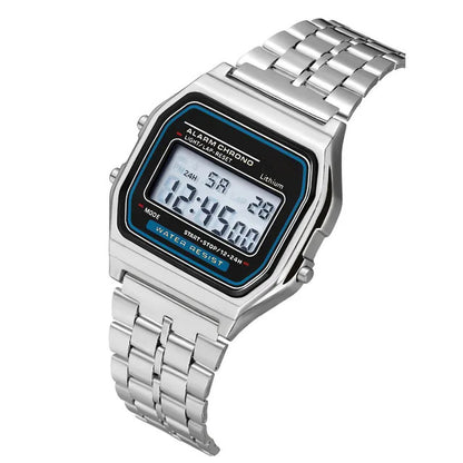 Casio F91W Style LED Digital Watch – A159 Stainless Steel Band