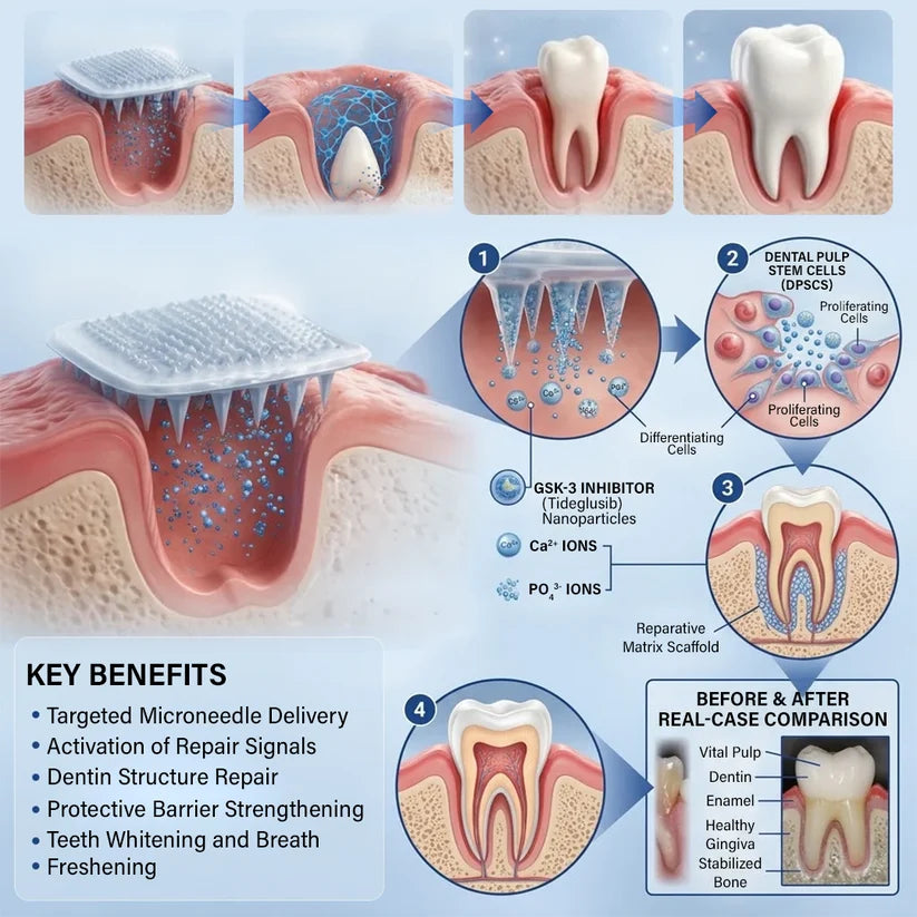 Ceoerty® Tooth & Gum Care Fast-Dissolving Microneedle Patch✨ (𝟓-𝐢𝐧-𝟏 💎 𝐑𝐞𝐛𝐮𝐢𝐥𝐝 𝐄𝐧𝐚𝐦𝐞𝐥 & 𝐃𝐞𝐧𝐭𝐢𝐧 • 𝐒𝐭𝐫𝐞𝐧𝐠𝐭𝐡𝐞𝐧 𝐆𝐮𝐦𝐬 • 𝐄𝐫𝐚𝐝𝐢𝐜𝐚𝐭𝐞 𝐓𝐚𝐫𝐭𝐚𝐫 & 𝐎𝐝𝐨𝐫 • 𝐖𝐡𝐢𝐭𝐞𝐧𝐢𝐧𝐠 • 𝐒𝐭𝐨𝐩 𝐓𝐨𝐨𝐭𝐡 𝐒𝐞𝐧𝐬𝐢𝐭𝐢𝐯𝐢𝐭𝐲)