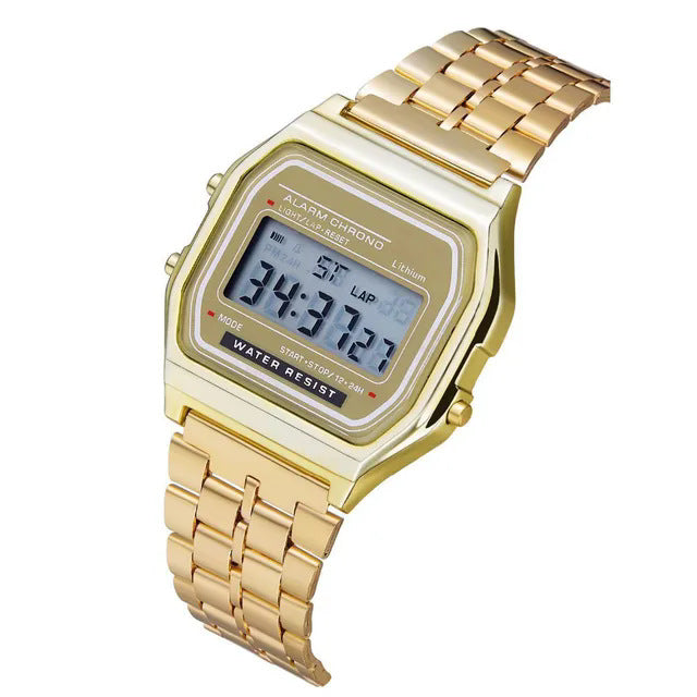 Casio F91W Style LED Digital Watch – A159 Stainless Steel Band