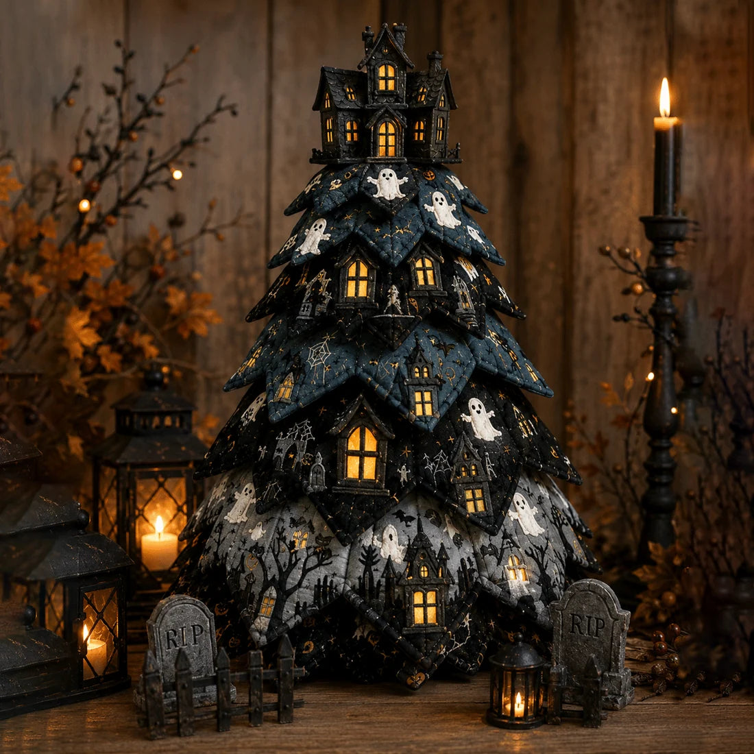 🔥Last Day 49% OFF - 🎃 DIY Halloween Quilted Fabric Tree Kit